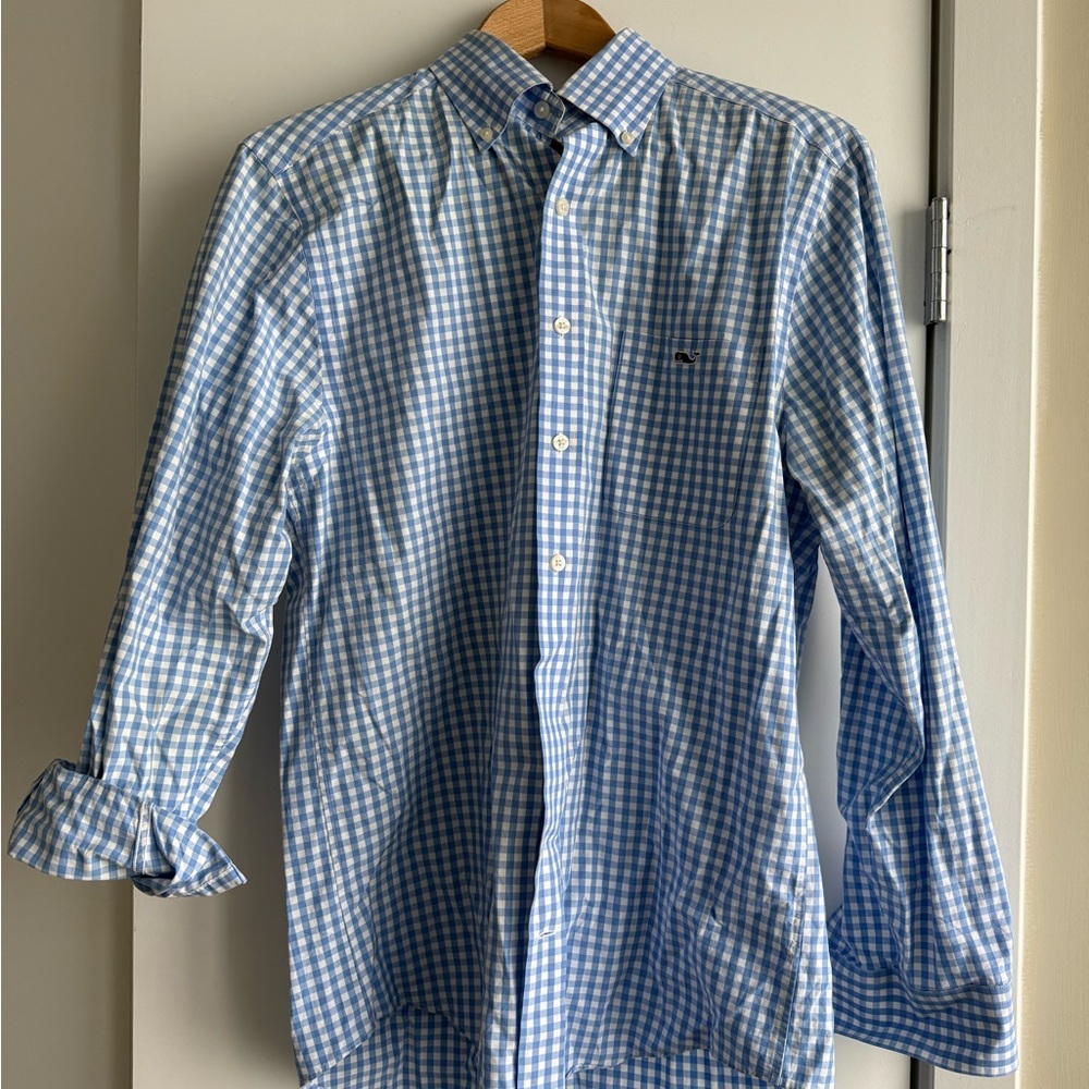 Vineyard Vines Light Blue Gingham Men's Shirt